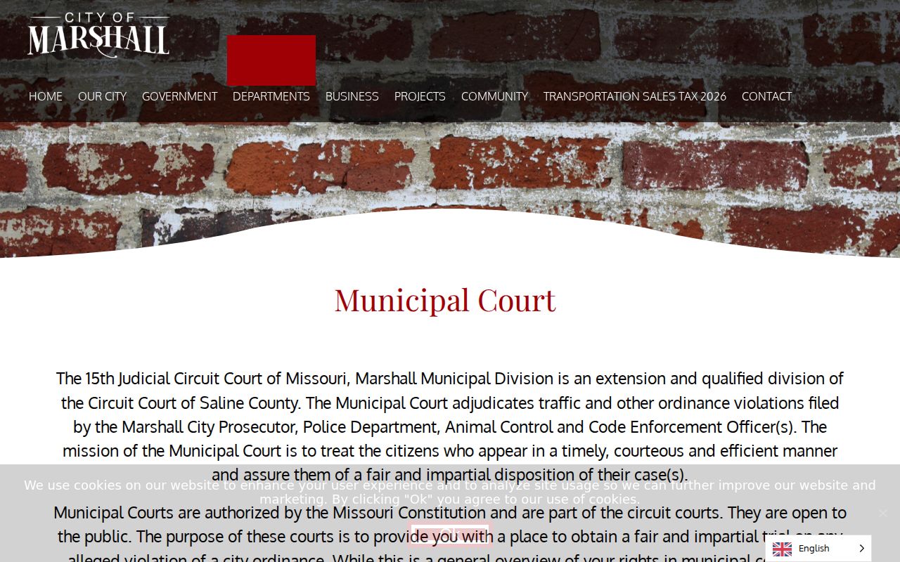 Marshall Municipal Court contacts for Saline County criminal court cases