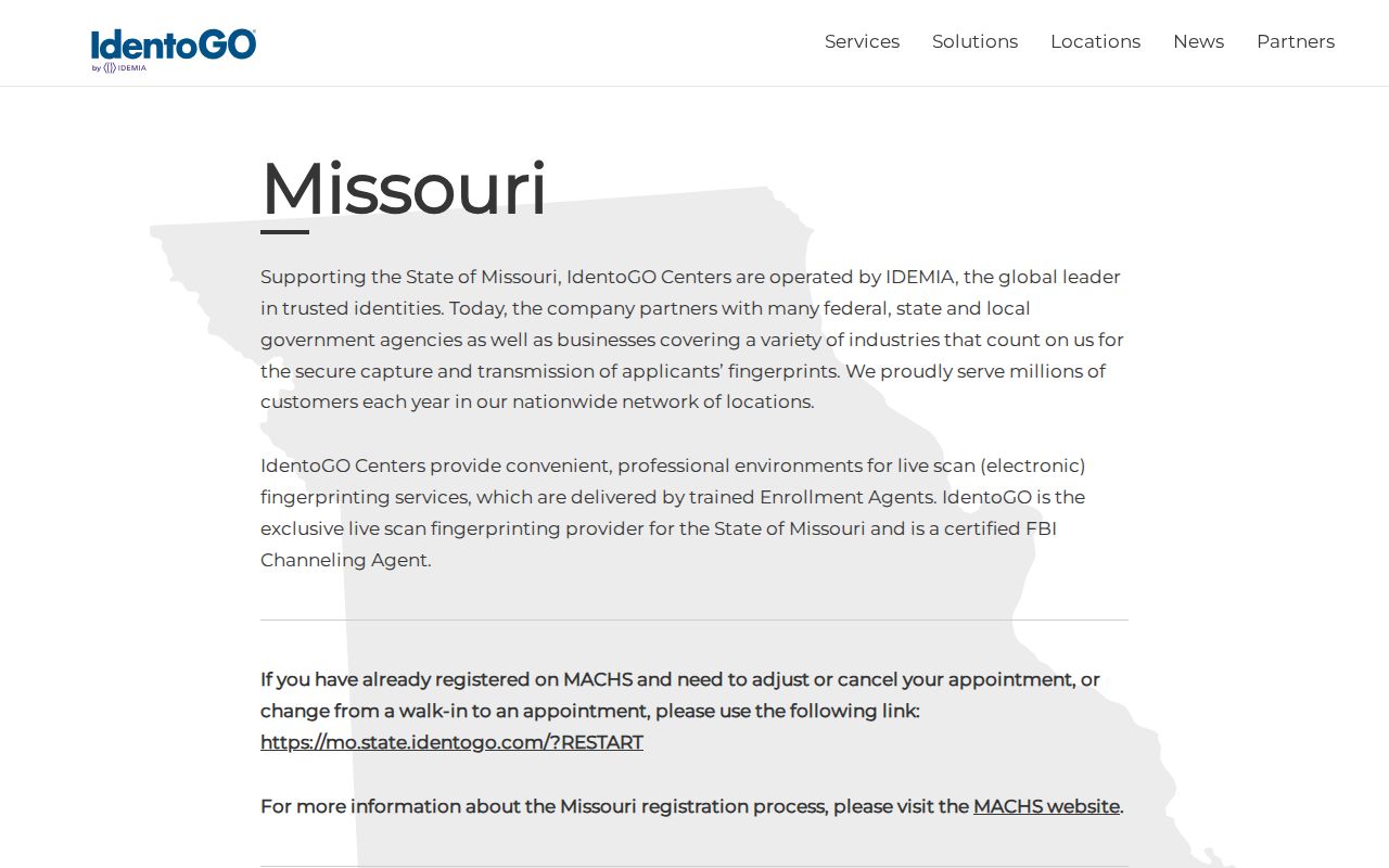 Fingerprint appointment search for a Saline County criminal history check